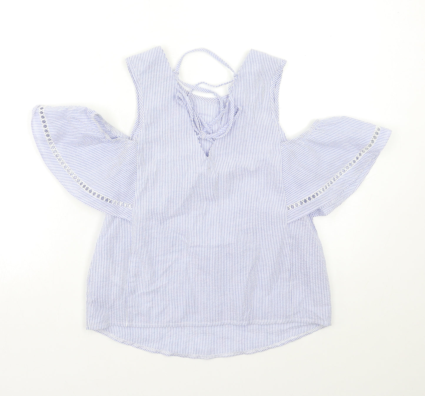 New Look Womens Blue Striped  Basic Blouse Size 6