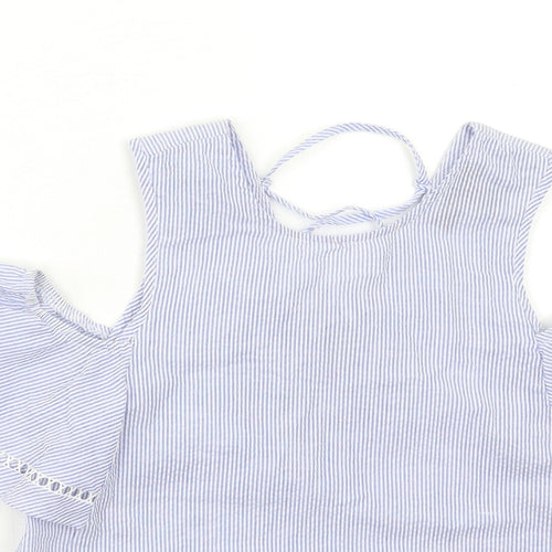 New Look Womens Blue Striped  Basic Blouse Size 6