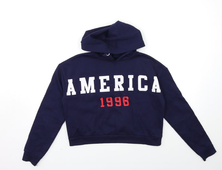 New Look Girls Blue Pullover Hoodie Size 12 Years