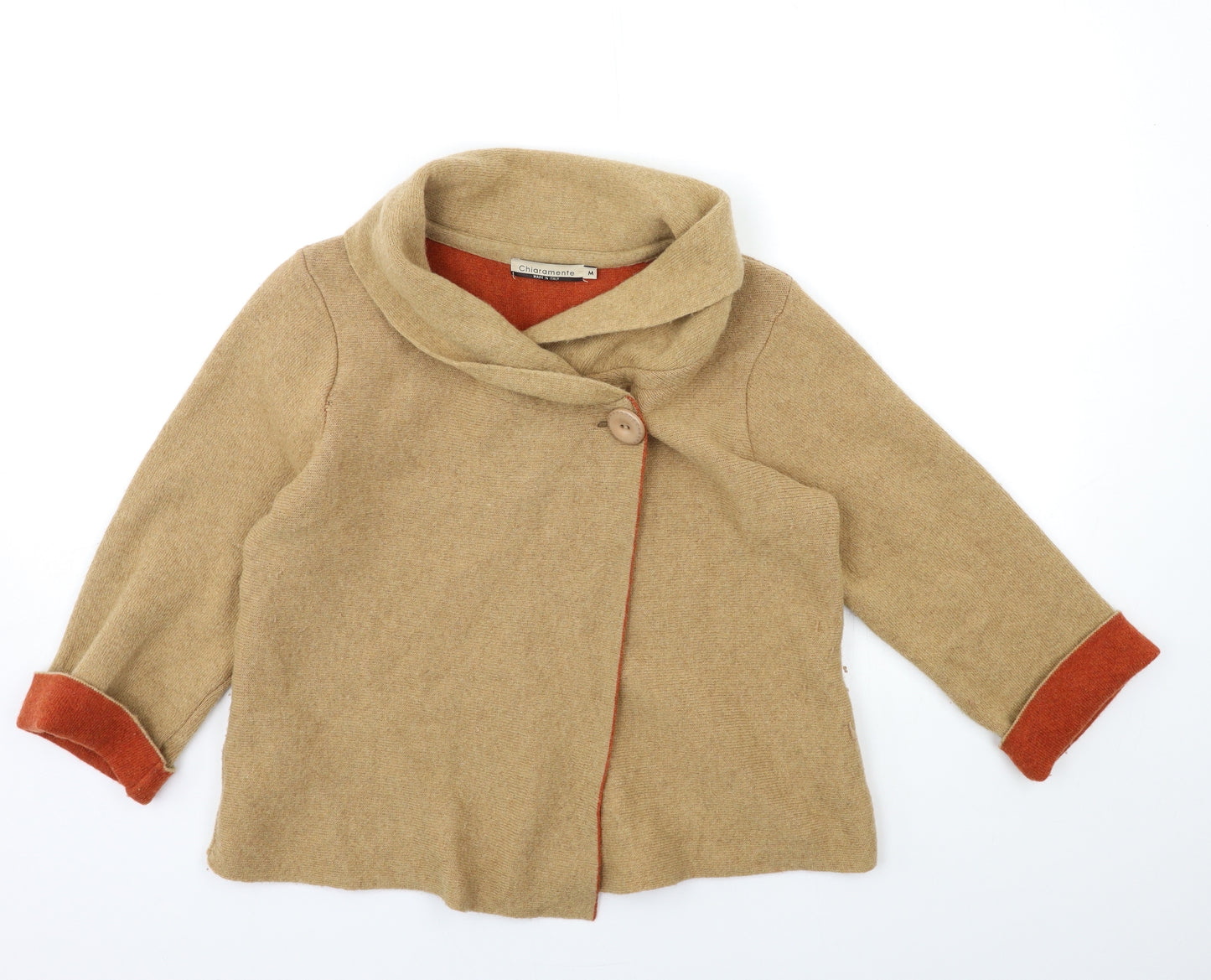 Chiaramente Womens Beige  Knit Cardigan Jumper Size M