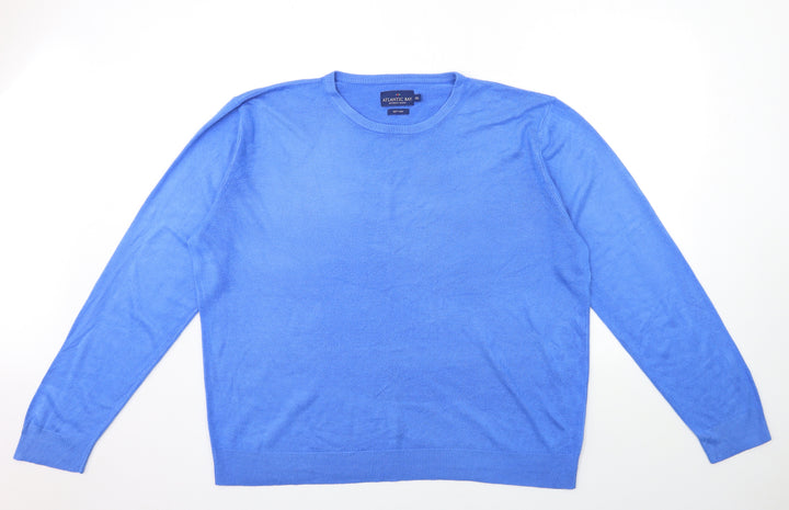 Atlantic Bay Mens Blue Knit Pullover Jumper Size 2XL