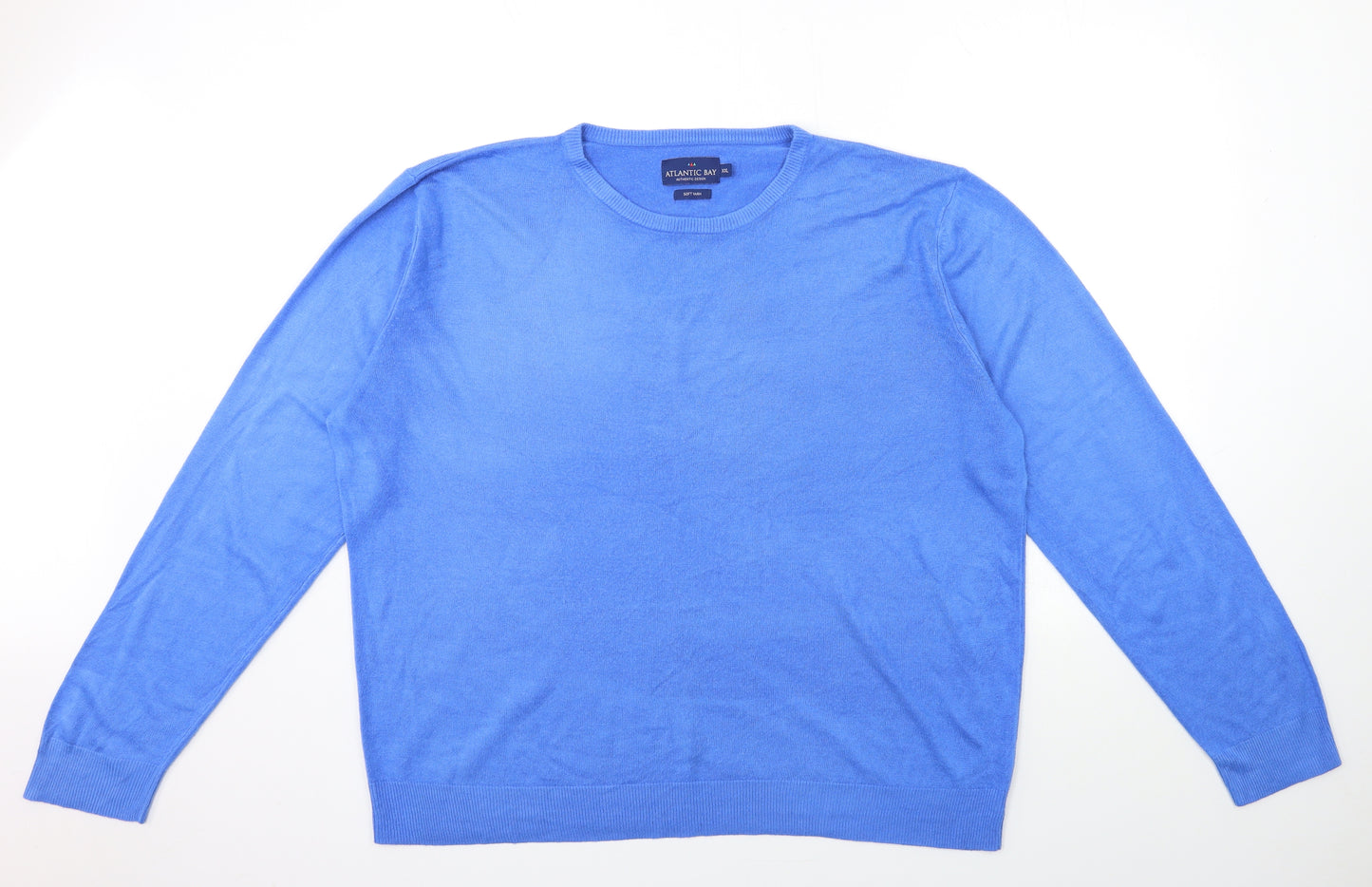 Atlantic Bay Mens Blue  Knit Pullover Jumper Size 2XL