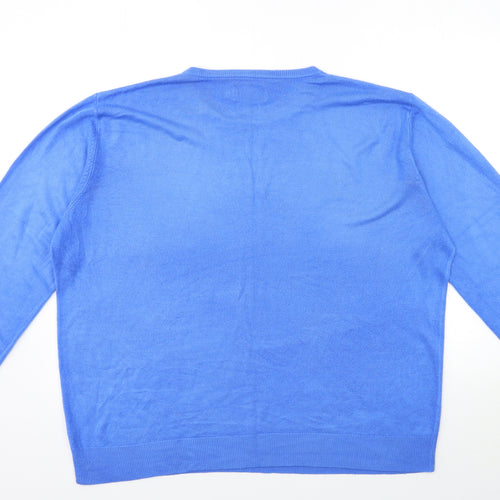 Atlantic Bay Mens Blue  Knit Pullover Jumper Size 2XL
