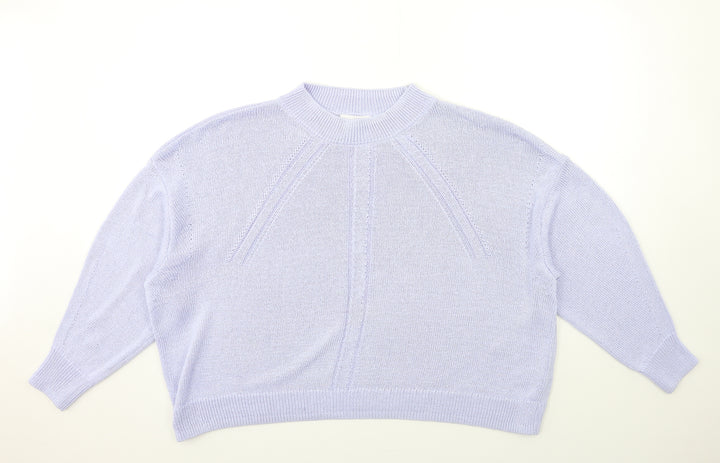 Per Una Womens Blue  Knit Pullover Jumper Size XL