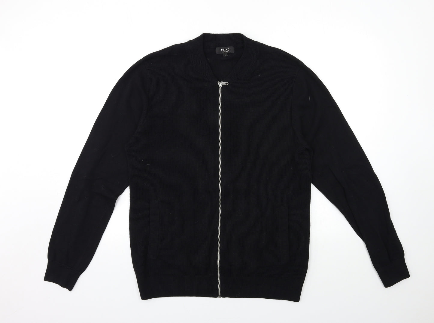 NEXT Mens Black  Knit Cardigan Jumper Size L