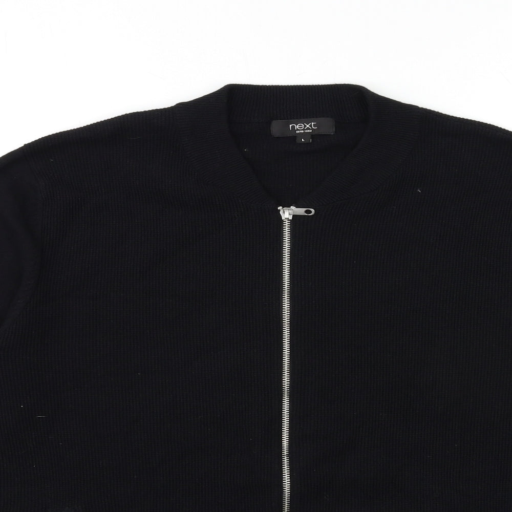 NEXT Mens Black  Knit Cardigan Jumper Size L