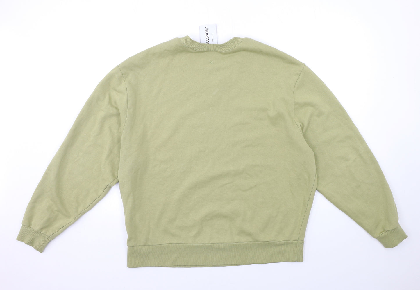 COLLUSION Mens Green   Pullover Sweatshirt Size L