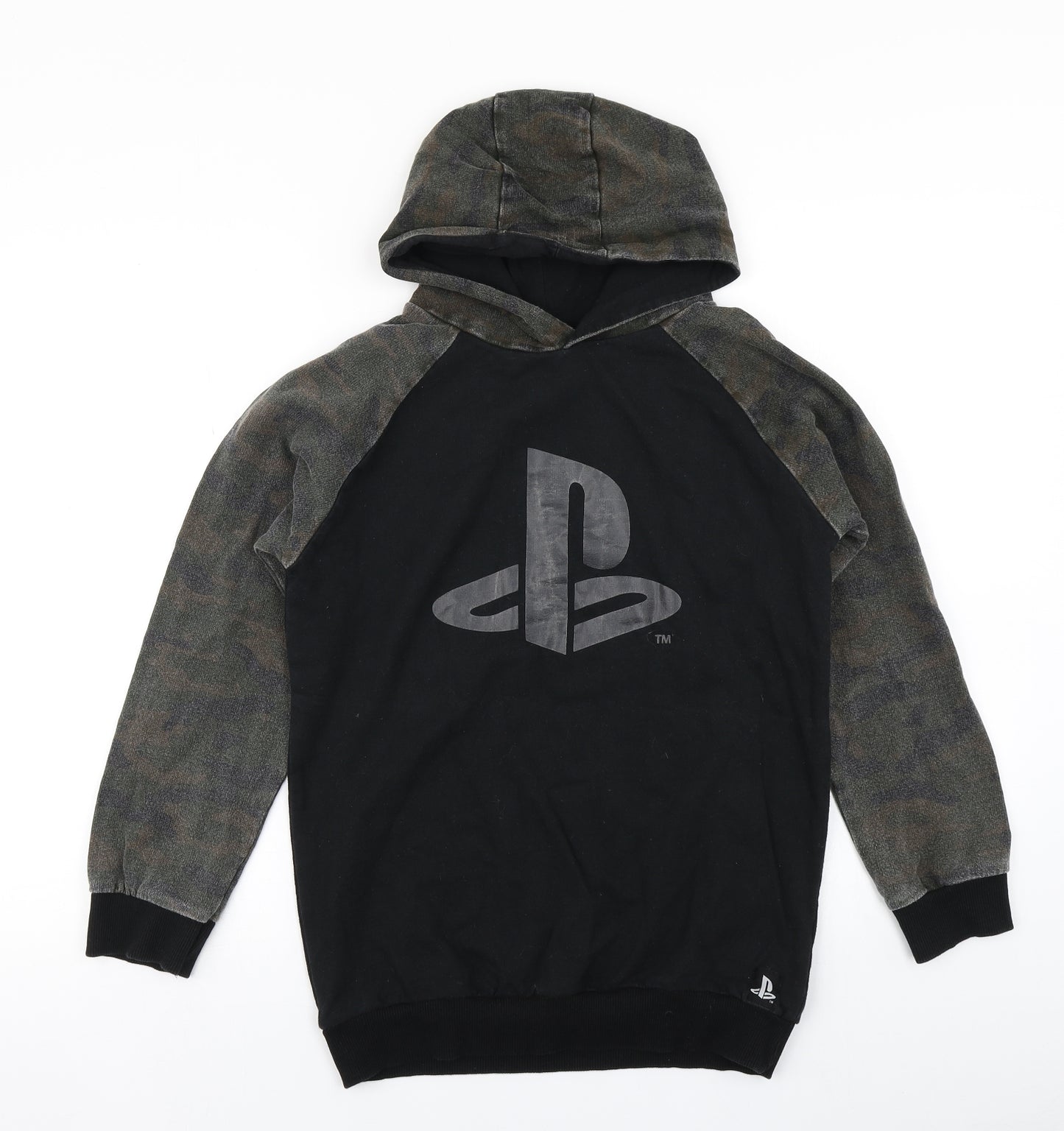 Primark Boys Green Camouflage  Pullover Hoodie Size 12-13 Years  - Playstation