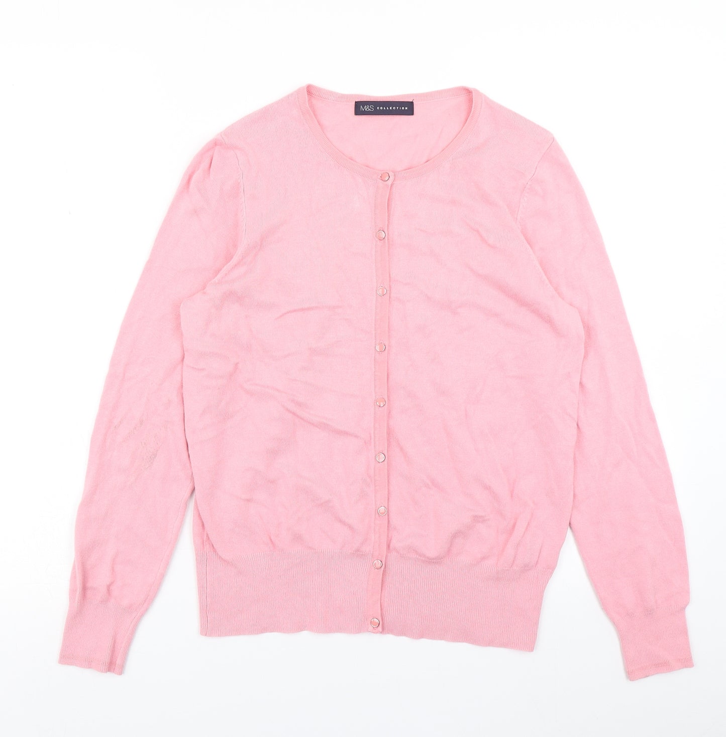M&S Collection Womens Pink  Knit Cardigan Jumper Size 12