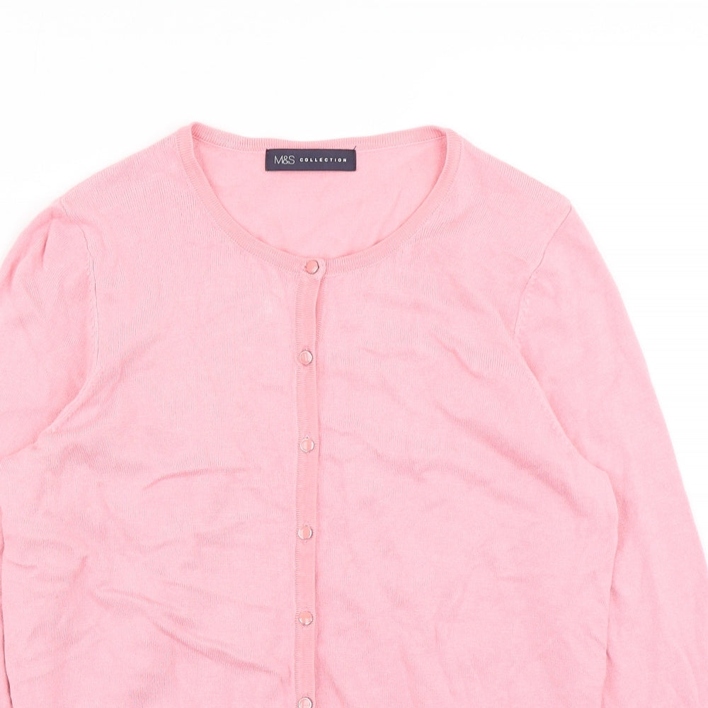 M&S Collection Womens Pink  Knit Cardigan Jumper Size 12