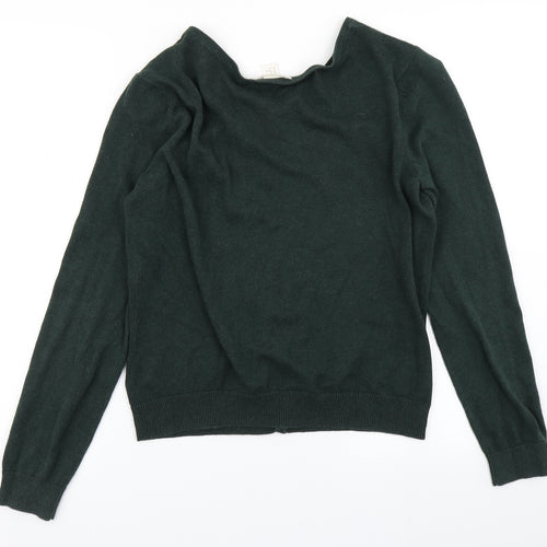 H&M Womens Green  Knit Cardigan Jumper Size M