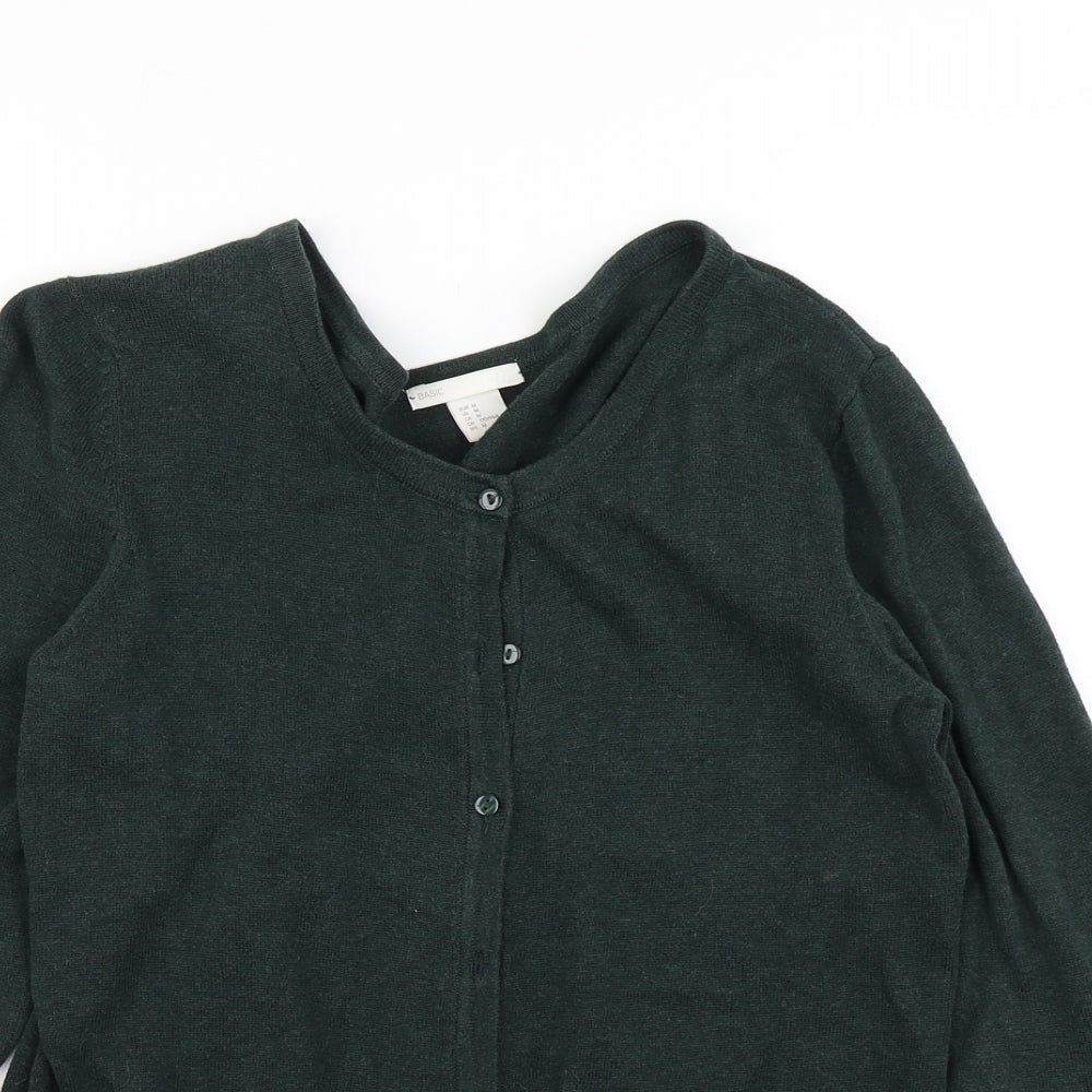 H&M Womens Green  Knit Cardigan Jumper Size M