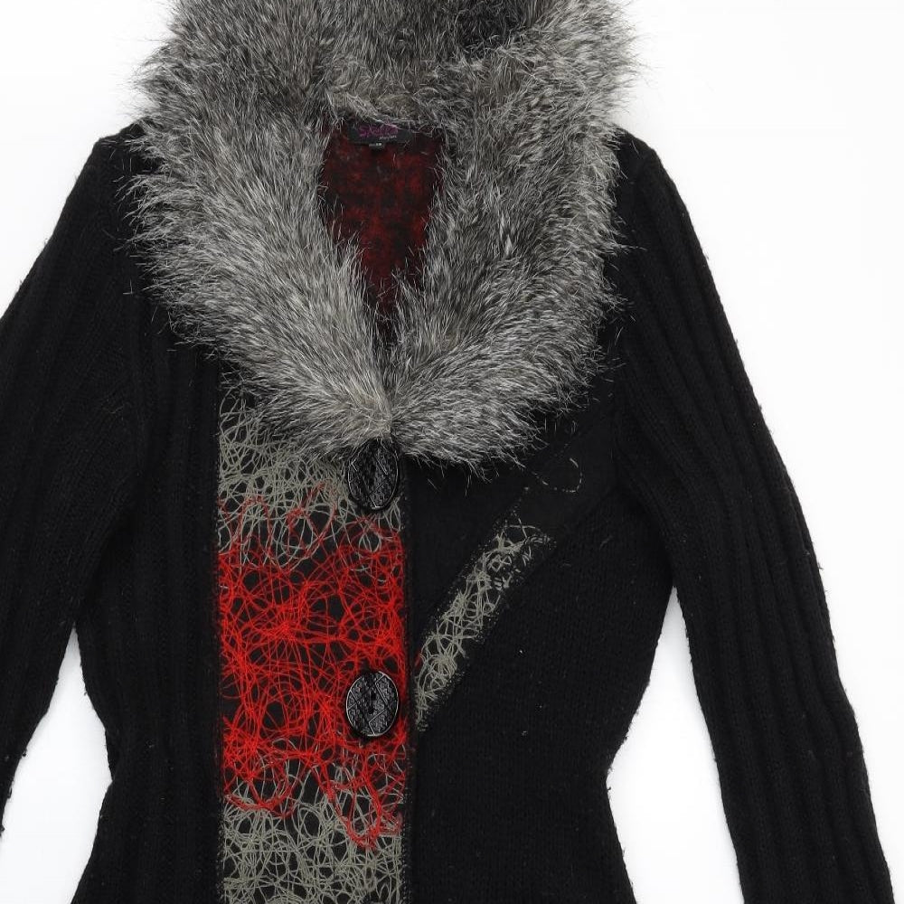 Stella Womens Black  Knit Cardigan Jumper Size 12