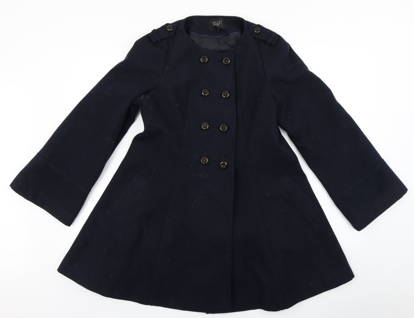 F&F Womens Blue   Overcoat Coat Size 10