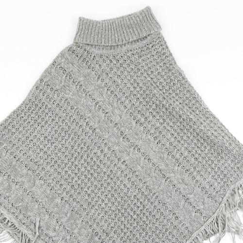Love Knitwear Womens Grey  Knit Pullover Jumper Size M  - poncho