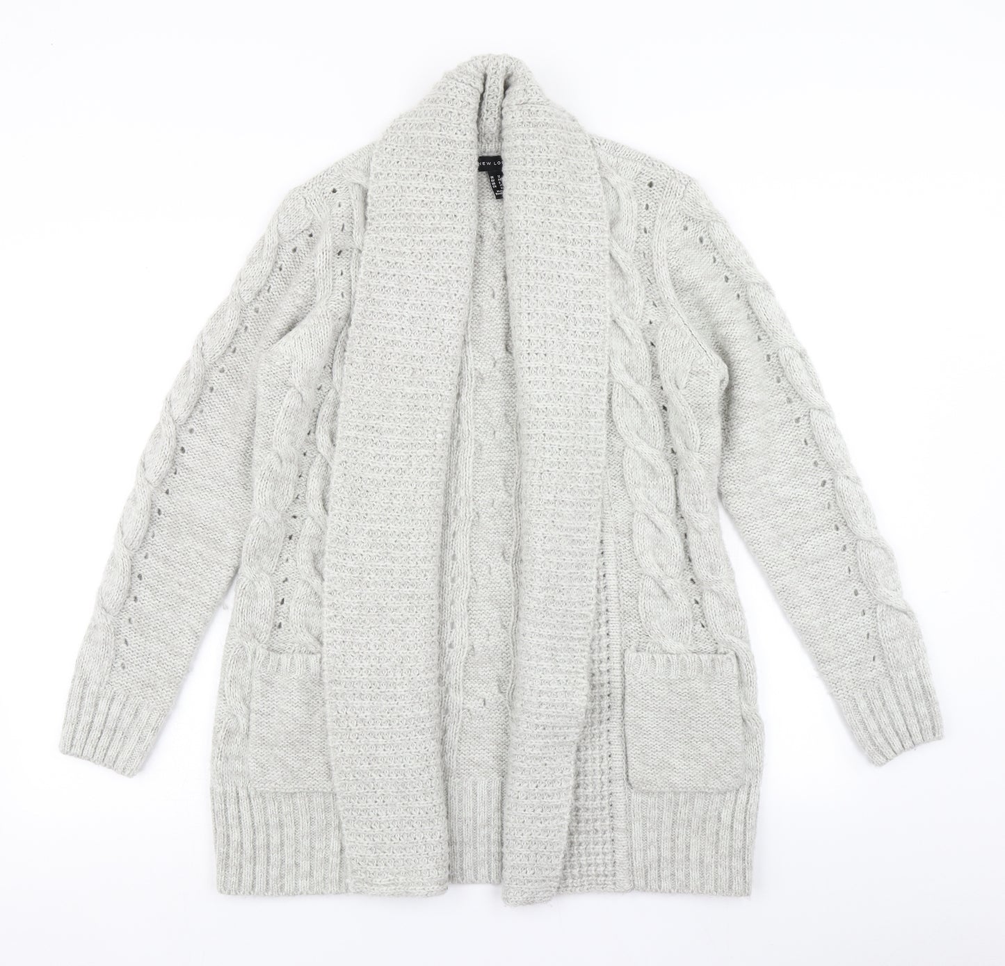 New Look Womens Grey  Knit Cardigan Jumper Size 12