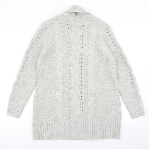 New Look Womens Grey  Knit Cardigan Jumper Size 12