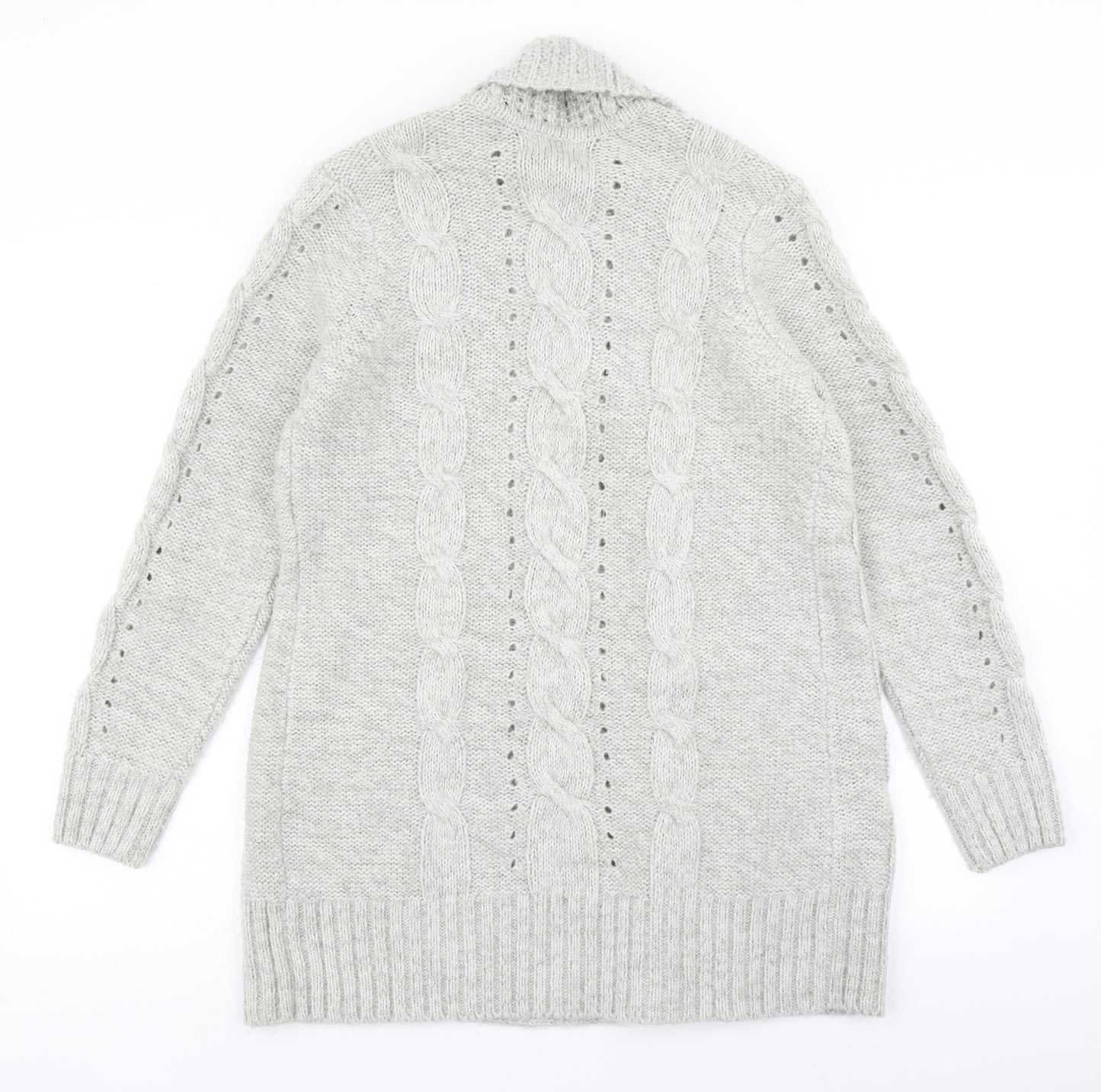New Look Womens Grey  Knit Cardigan Jumper Size 12