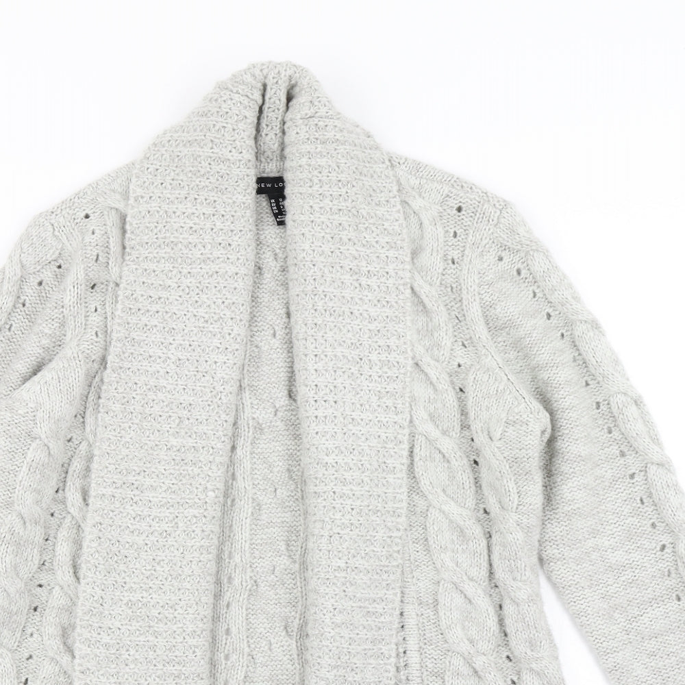 New Look Womens Grey  Knit Cardigan Jumper Size 12