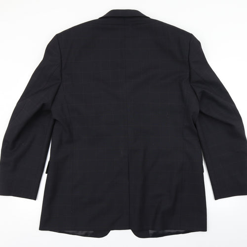 BHS Mens Blue Plaid  Jacket Blazer Size 44