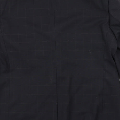BHS Mens Blue Plaid  Jacket Blazer Size 44