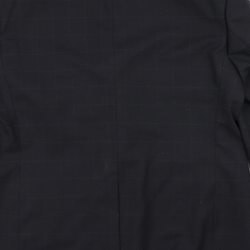 BHS Mens Blue Plaid  Jacket Blazer Size 44