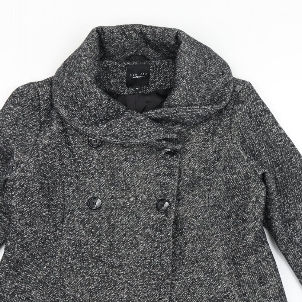 New Look Womens Grey   Overcoat Coat Size 10