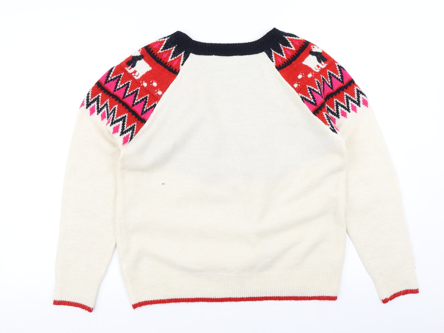 TU Womens Ivory Fair Isle Knit Pullover Jumper Size 14  - Christmas Jumper