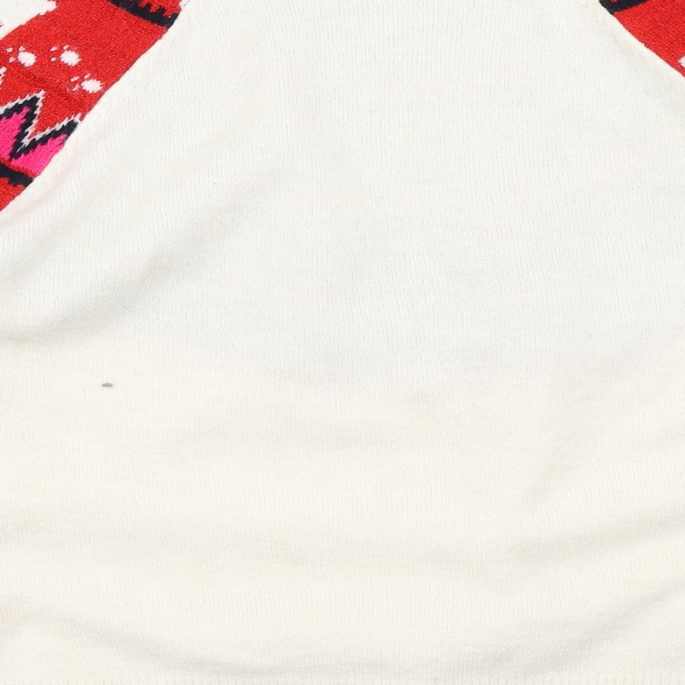 TU Womens Ivory Fair Isle Knit Pullover Jumper Size 14  - Christmas Jumper