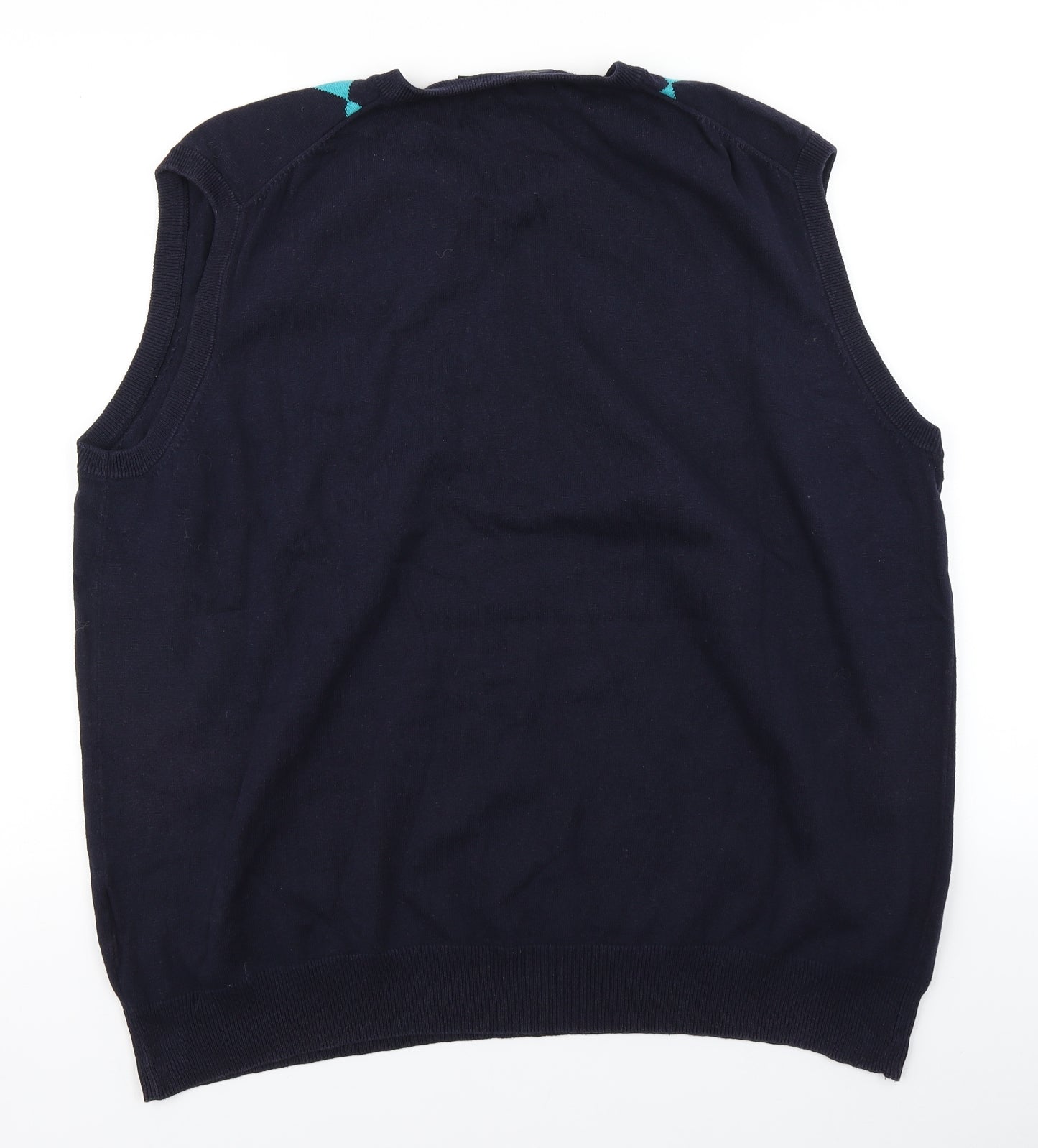 Hippo Mens Blue Argyle/Diamond Knit Vest Jumper Size XL