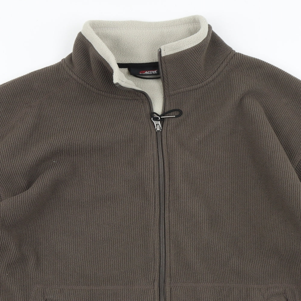 Active by CedarWood State Mens Brown  Fleece Jacket  Size L