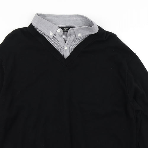 NEXT Mens Black  Knit Pullover Jumper Size XL