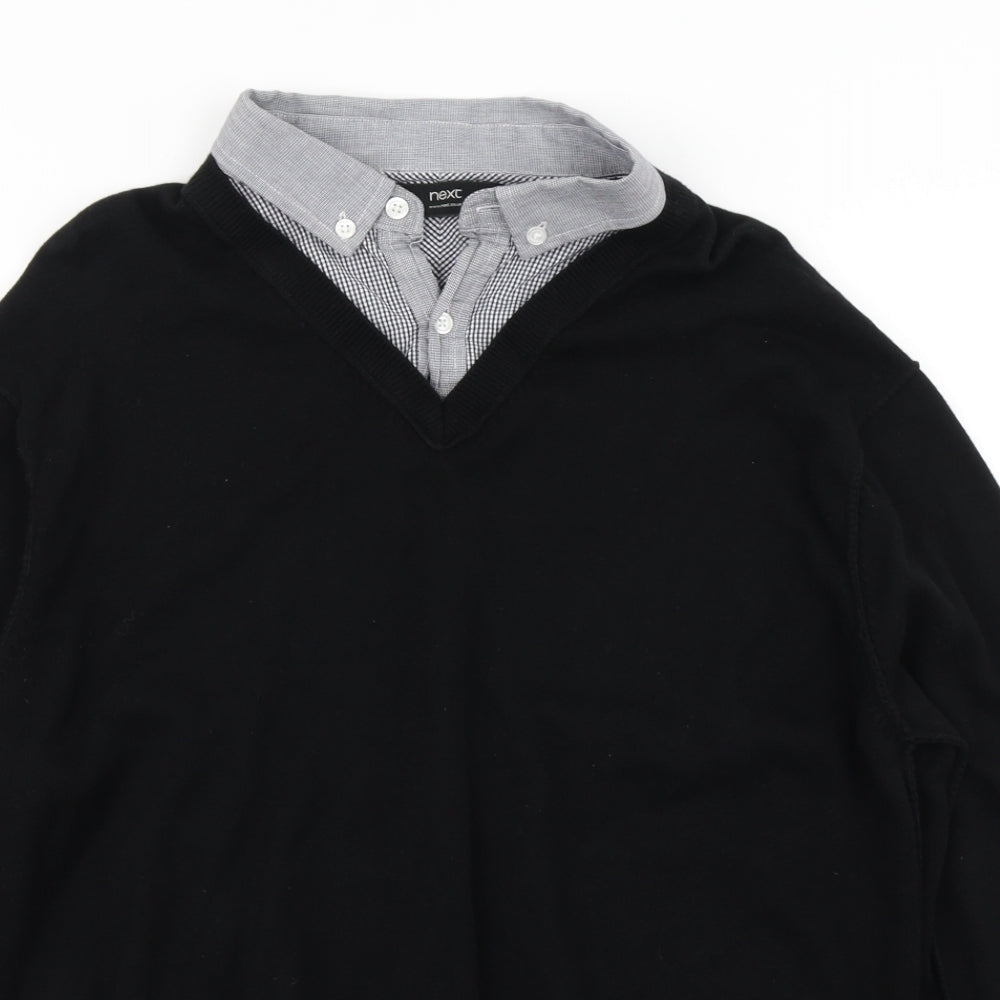 NEXT Mens Black  Knit Pullover Jumper Size XL