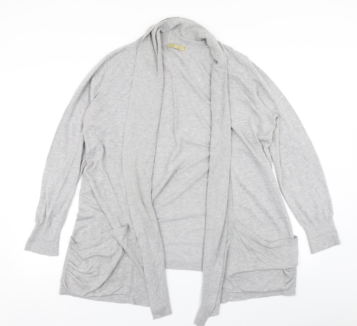 TU Womens Grey  Knit Cardigan Jumper Size 16
