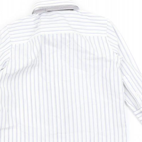 Duck & Dodge Boys Blue Striped  Basic Button-Up Size 2 Years  - Tie Included