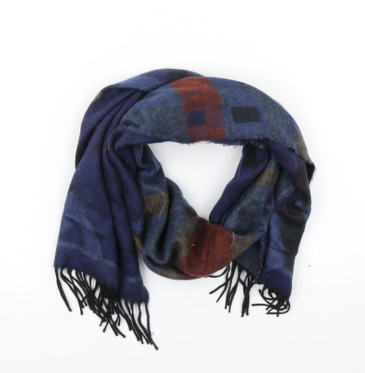 Front view of Preworn women’s blue geometric scarf