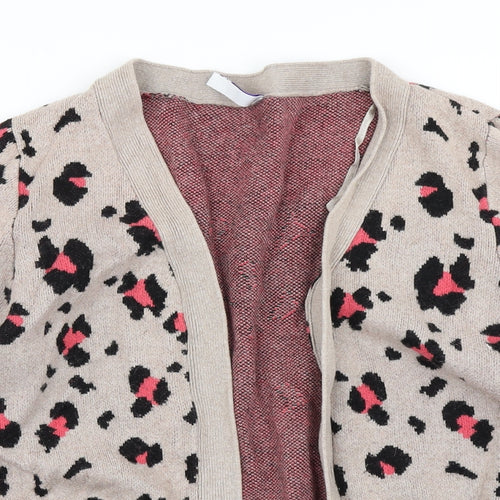 By Henry Holland Womens Brown Animal Print Knit Cardigan Jumper Size 16
