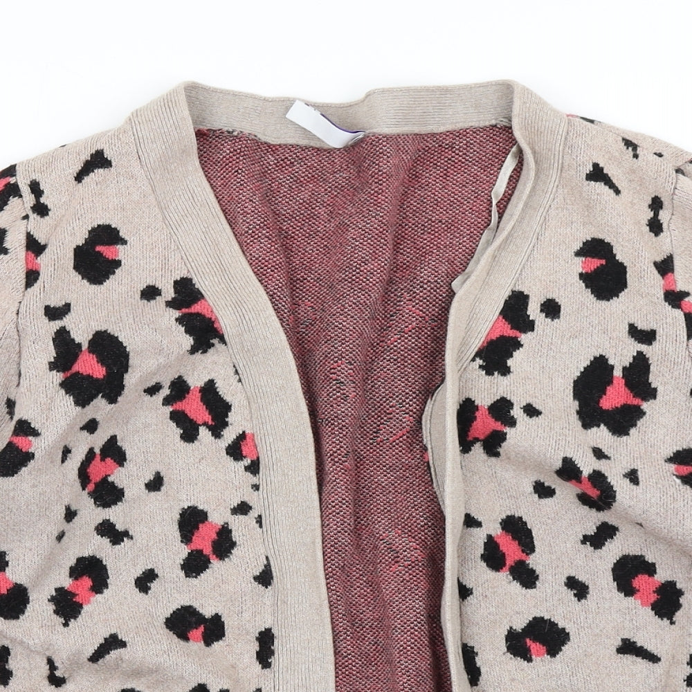 By Henry Holland Womens Brown Animal Print Knit Cardigan Jumper Size 16