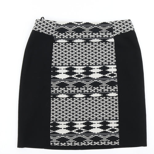 F&F Womens Black Geometric  Straight & Pencil Skirt Size 6