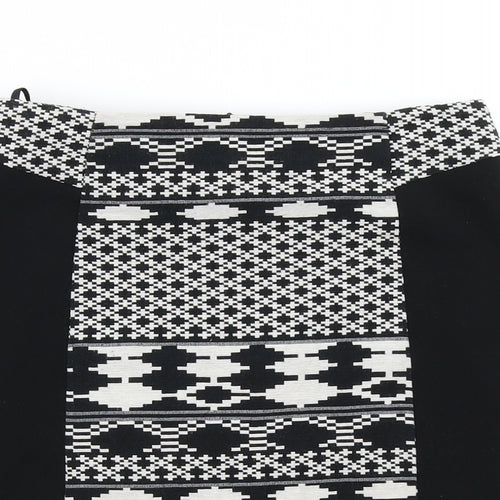 F&F Womens Black Geometric  Straight & Pencil Skirt Size 6
