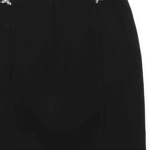 F&F Womens Black Geometric  Straight & Pencil Skirt Size 6