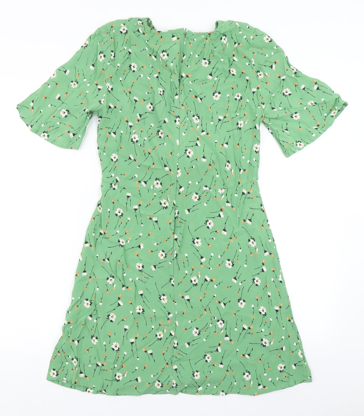 Miss Selfridge Womens Green Floral  Skater Dress  Size 10