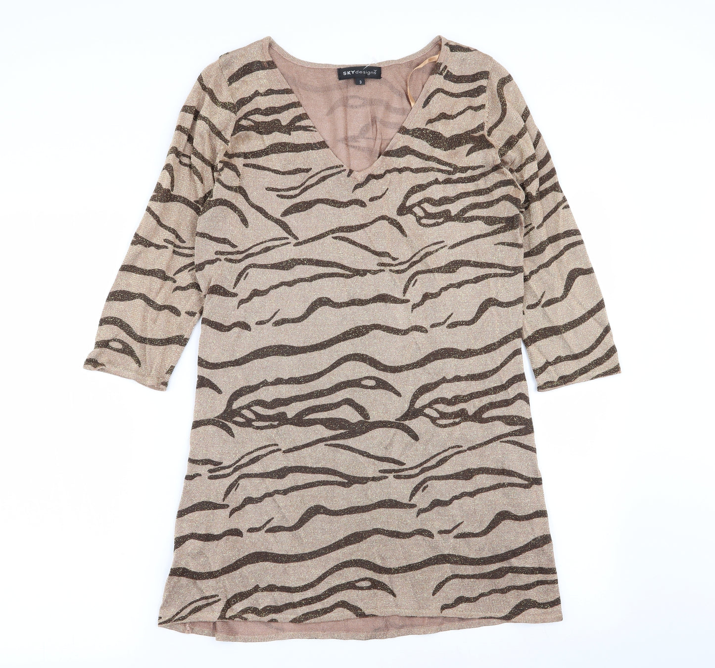 sky designs Womens Multicoloured Animal Print  Fit & Flare  Size S