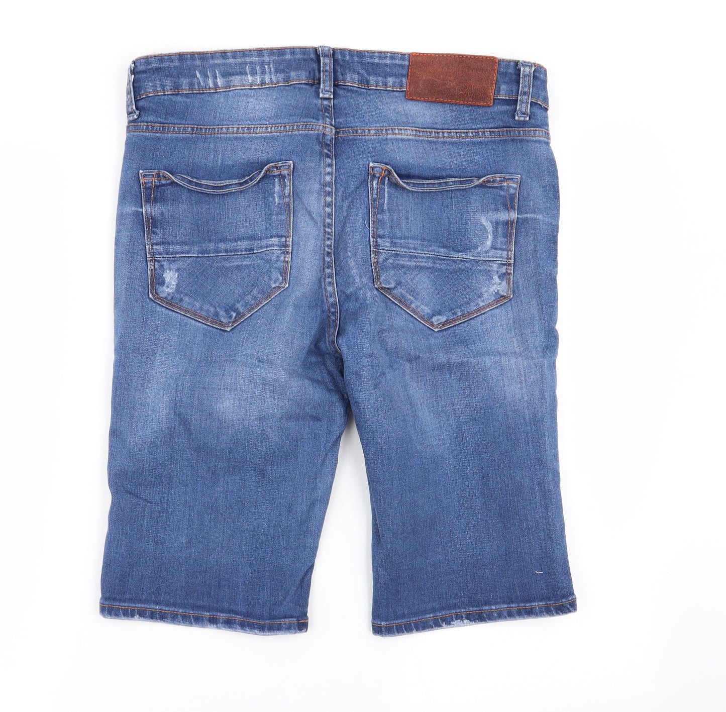 River Island Mens Blue   Chino Shorts Size 32 in - ripped shorts