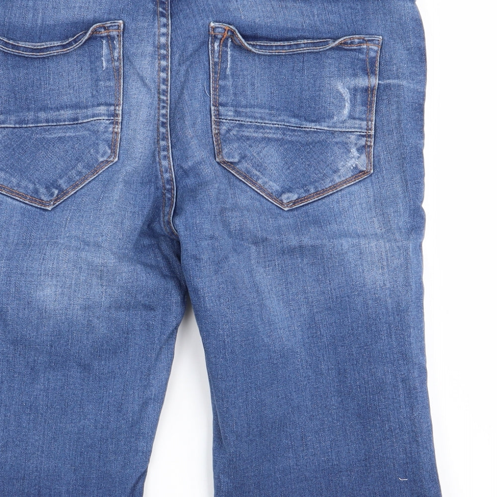 River Island Mens Blue   Chino Shorts Size 32 in - ripped shorts