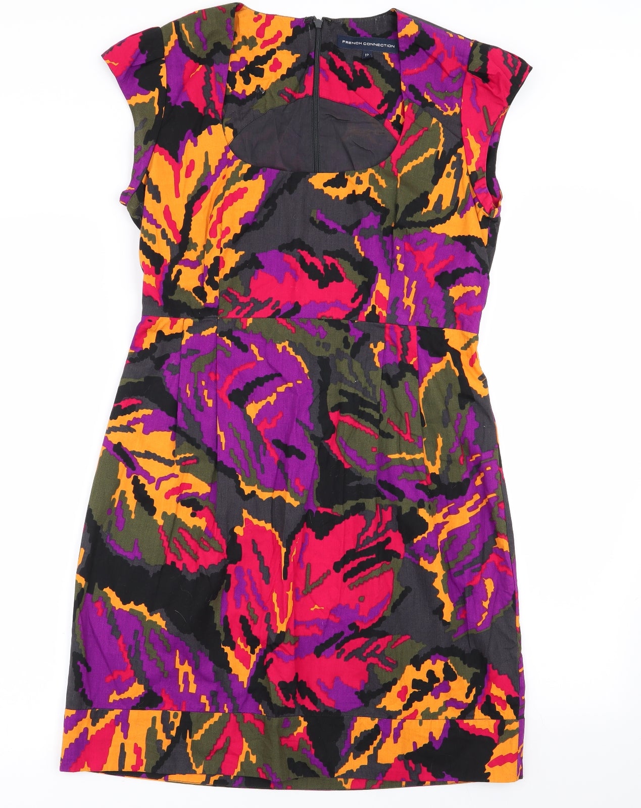 French Connection Womens Multicoloured Geometric  Fit & Flare  Size 12
