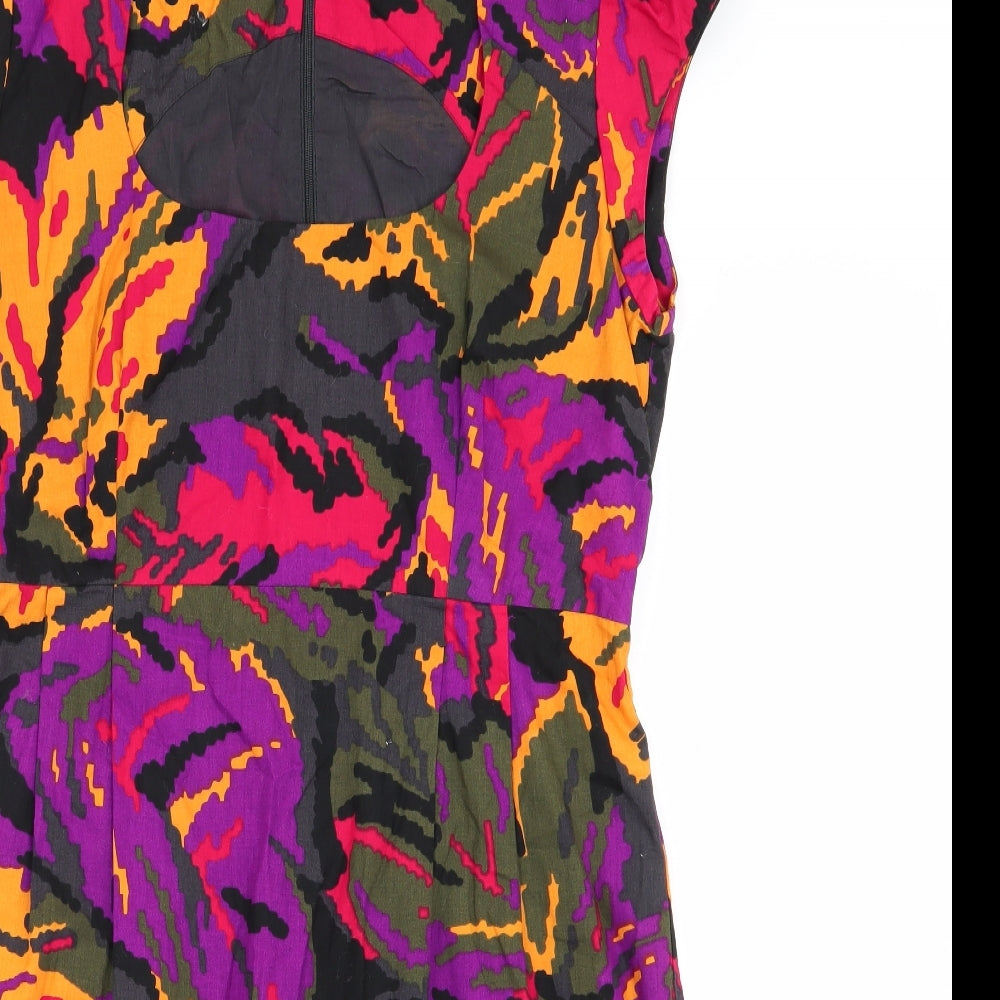 French Connection Womens Multicoloured Geometric  Fit & Flare  Size 12
