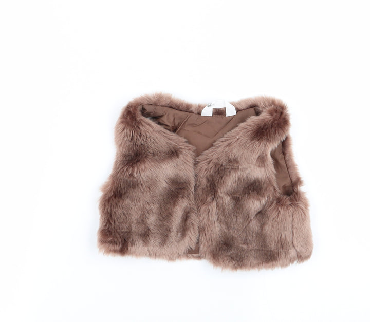 H&M Girls Brown   Gilet Coat Size 2-3 Years