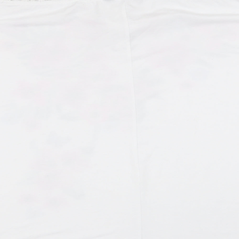 Yours Womens White Floral  Basic T-Shirt Size 26