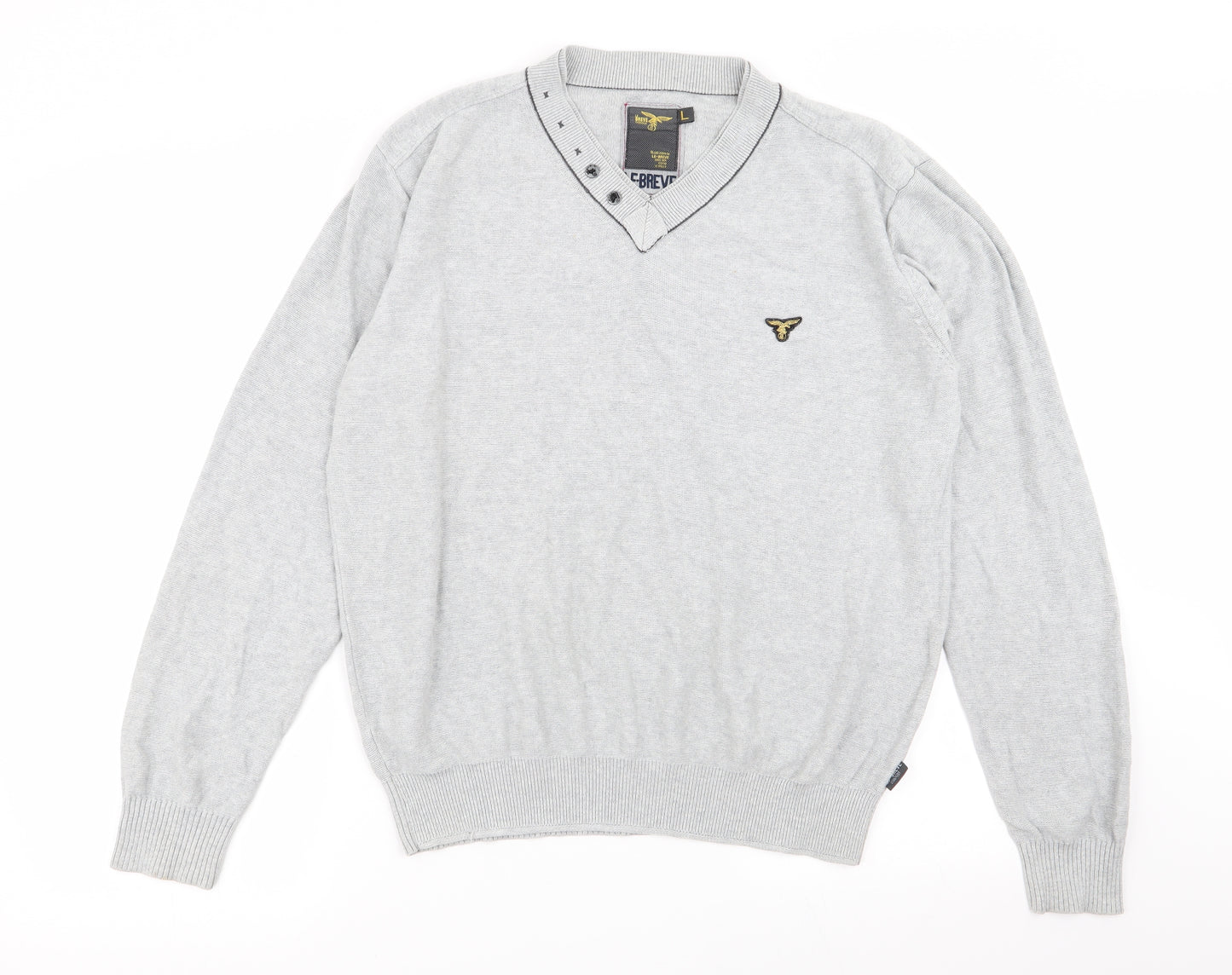 Le Breve Mens Grey   Pullover Jumper Size L